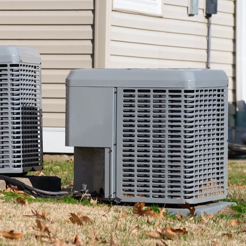 a pair of outdoor air conditioner units