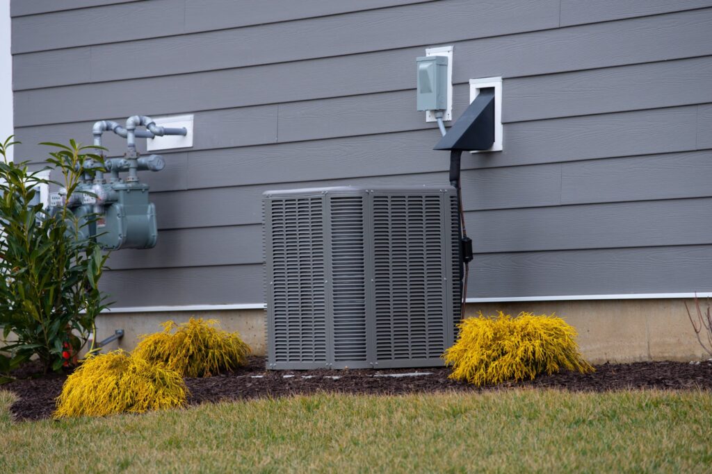 HVAC condenser outside of a home